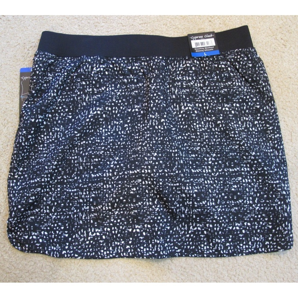 Cypress Club Skort Built-in Shorts Tummy Smoothing Women's Black Stretch NEW! - Picture 5 of 7